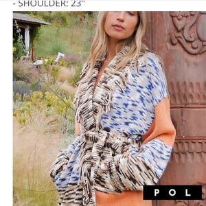 POL Open Front Color Block Cardigan BRAND NEW womens size medium oversized fit